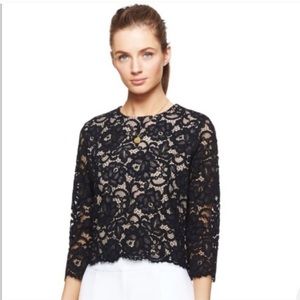 Sold! Kate Spade blaze a trail black floral lace top